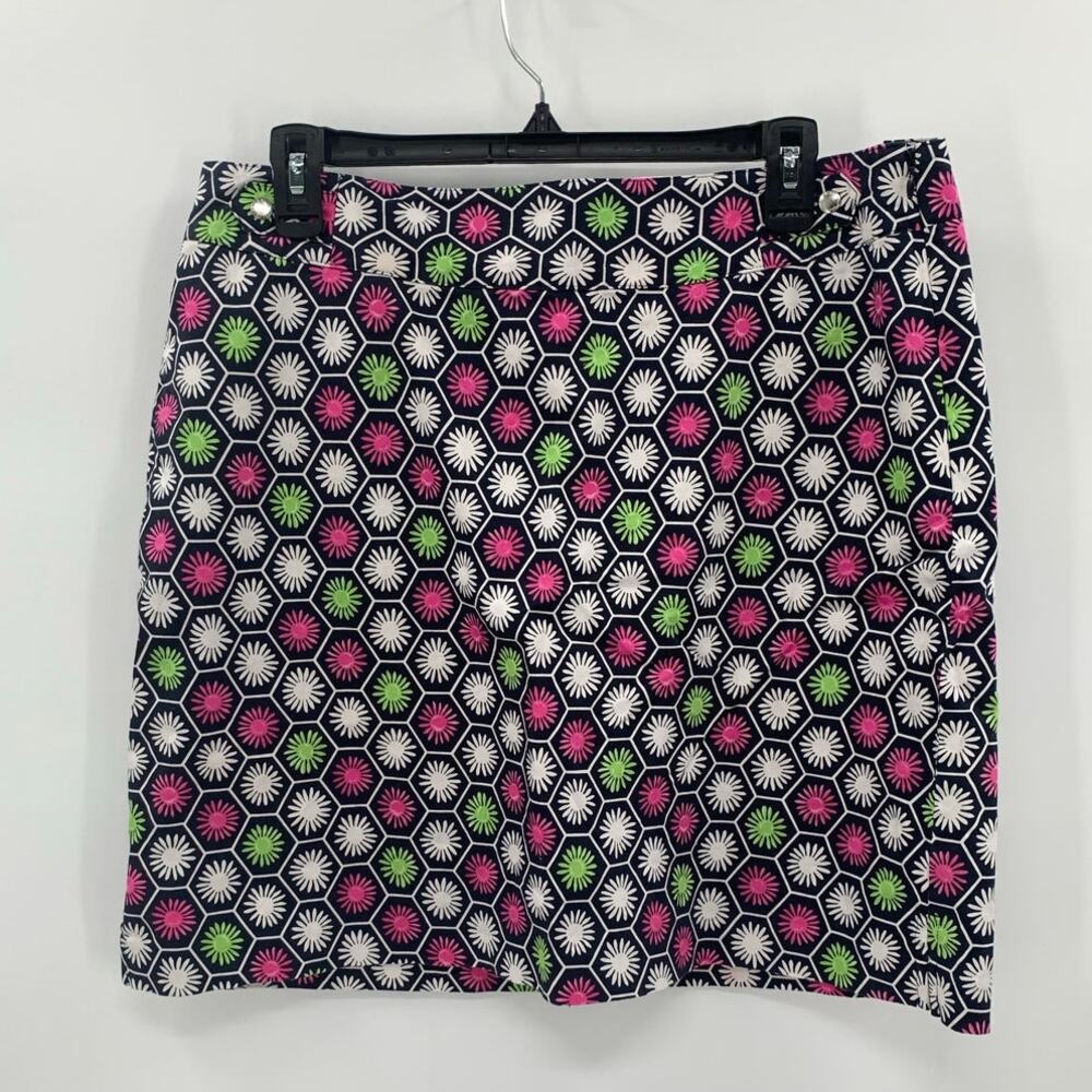 EP Pro Golf Skort Womens 12 Blue Pink Green White Pockets Floral Athleisure